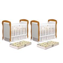 Kit Gêmeos Berço Mini Cama Danny com Colchões Supreme - Reller Móveis