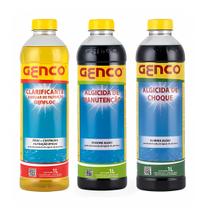Kit Genco Genfloc Clarificante Algicida Choque E Manutenção