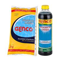 Kit Genco Sulfato de Aluminio 2kg E Algicida Choque 1 Litro