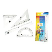 Kit Geometria 1º Grau Matemática Régua Engenharia Papelaria - VMP