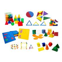 Kit Geometria Escolar Área Formas Sólidos Didático