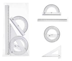 Kit Geométrico 2º Grau (1 Régua/ 1 Esquadro/ 2 Transferidor) Kit Geométrico 2º Grau (1 Régua/ 1 Esquadro/ 2 Transferidor)