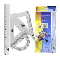 Kit Geométrico De Réguas 4 Pçs Escolar Esquadro Transferidor - Vm Kit Geométrico De Réguas 4 Pçs Escolar Esquadro Transferidor - Vm