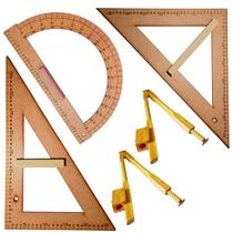 Kit Geométrico do Professor MDF/Pinus SEM Régua e Com 2 Compassos Para Quadro Branco 40 cm Kit Geométrico do Professor MDF/Pinus SEM Régua e Com 2 Compassos Para Quadro Branco 40 cm
