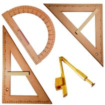 Kit Geométrico do Professor MDF/Pinus Sem Régua e Com Compasso Para Quadro Branco 40 cm Kit Geométrico do Professor MDF/Pinus Sem Régua e Com Compasso Para Quadro Branco 40 cm