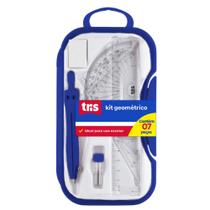 Kit Geométrico Escolar - Estojo C/ 7 peças - Tris