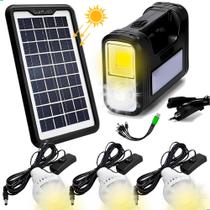 Kit Gerador de Energia Sistema Solar Portatil + 3 lampadas Painel LEd Falta de Energia iluminação Kit Gerador de Energia Sistema Solar Portatil + 3 lampadas Painel LEd Falta de Energia iluminação