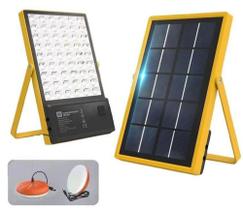 Kit Gerador De Energia Solar Portátil Luminária 54 Leds 28w 2 Lâmpadas Bulbo Led LUATEK