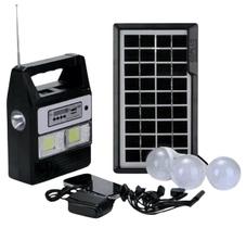 Kit Gerador Energia Solar Rádio Bluetooth Placa Solar 3Lamp