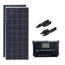 Kit Gerador Solar 300w Com Controlador 20A Sun21 Conector MC4y - MINHA CASA SOLAR