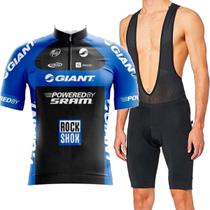 Kit Giant Ciclismo Bretelle Forro Gel Camisa Dry Fit Pro Confort Mtb