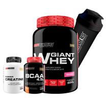 Kit Giant Whey 900g + BCAA 4,5 100g + Power Creatina 100g + Coqueteleira Bodybuilders Kit Giant Whey 900g + BCAA 4,5 100g + Power Creatina 100g + Coqueteleira Bodybuilders
