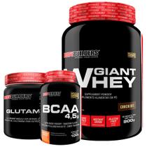Kit Giant Whey 900g + Glutamina 300g + BCAA 4,5 100g - Bodybuilders