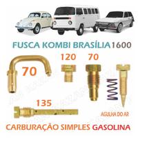 Kit Giclagem Gicle Carburador Simples Fusca Kombi Brasília 1600 Gasolina 30 Pic