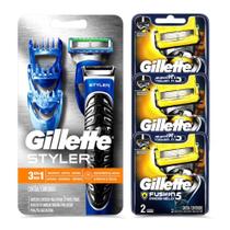 Kit Gillette com Aparelho de Barbear Proglide Styler + 6 Cargas Fusion Proshield Kit Gillette com Aparelho de Barbear Proglide Styler + 6 Cargas Fusion Proshield