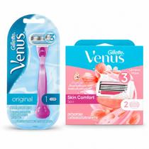 Kit Gillette E Recarga Venus: Aparelho Recarregável + Cartuchos Skin Confort Com 2 Unidades Kit Gillette E Recarga Venus: Aparelho Recarregável + Cartuchos Skin Confort Com 2 Unidades