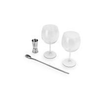 Kit Gin 4 Peças 2 Taças Dosador Colher Haus Concept