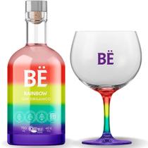 Kit Gin BË Rainbow - Garrafa 750 ml com taça - GIN BË ORGÂNICO BEBIDAS