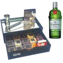 Kit Gin Tanqueray 750ml + Caixa Espelhada C/ Gaveta 14 Especiarias + Dosador - Up Drinks