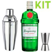 KIT Gin Tanqueray 750ml com coqueteleira e dosador INOX Original