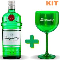 Kit Gin Tanqueray 750ml Original com 1 Taça Acrílica verde personalizada