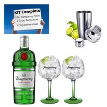 Kit Gin Tanqueray com duas Taças Acrílicas e uma Coqueteleira para drinks