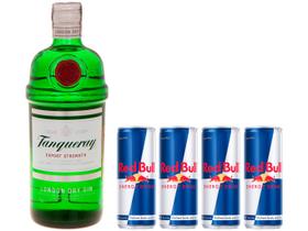 Kit Gin Tanqueray London Dry 750ml + Bebida - Energética Red Bull Energy Drink 250ml 4 Unidades