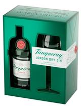 Kit gin tanquery + taça vidro 750ml