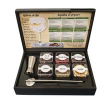 Kit Gin Tonica 6 Especiarias Dosador Colher Inox All Black Santa Terezinha