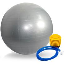 kit ginastica em casa bola de pilates cinza 65cm+bomba de ar - DASSHAUS