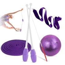 Kit ginástica rítmica c/ maça conectável Pista e Campo - 5un