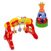 Kit Girafa Brinquedo Empilhar e Centro de Atividades Didática com Som Kit Girafa Brinquedo Empilhar e Centro de Atividades Didática com Som