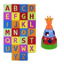 Kit Girafa Brinquedo Empilhar e Tatame Emborrachado Alfabeto 26 Pcs Kit Girafa Brinquedo Empilhar e Tatame Emborrachado Alfabeto 26 Pcs