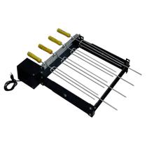 Kit Giratório Baixo Para Churrasqueira Com 04 Espetos Bivolt