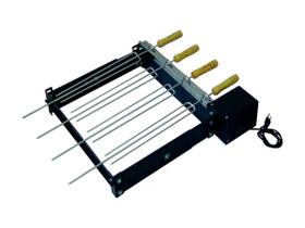 Kit Giratório Baixo Para Churrasqueira Com 06 Espetos Bivolt