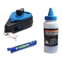 Kit Giz de Linha Azul Pedreiro Gesseiro Drywall 3 Peças Carretel 30 metros Kit Giz de Linha Azul Pedreiro Gesseiro Drywall 3 Peças Carretel 30 metros