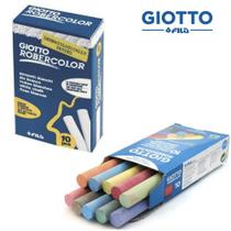Kit Giz Escolar CX c/ 10 Branco + CX c/ 10 Coloridos Giotto