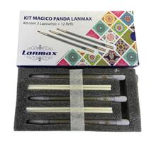 Kit Giz Mágico Panda 3 Lápis com 12 Refís Apaga Com Calor