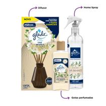 Kit Glade Chá Branco Difusor 100ml + Odorizador Home Fragrance 265ml + Gotas Perfumadas Concentradas 120ml