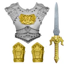 Kit Gladiador Espada Peitoral e Escudos de Punho Infantil