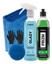 Kit Glazy 500ml Prizm Aplicador Pano Redutor De Risco Vonixx