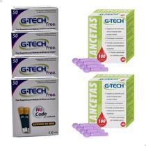 Kit Glicemia G-tech Free 200 tiras + 200 lancetas Kit Glicemia G-tech Free 200 tiras + 200 lancetas