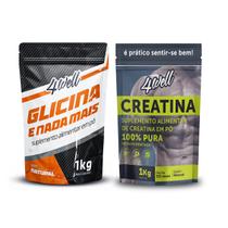 Kit Glicina 1kg + Creatina 1kg 4well Kit Glicina 1kg + Creatina 1kg 4well