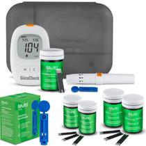 Kit glicocheck care plus 110 tiras +100 lancetas multi saúde