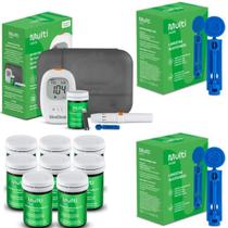 Kit glicocheck care plus 210 tiras + 200 lanceta multi saúde