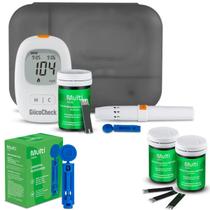 Kit glicocheck care plus 60 tiras + 100 lancetas multi saúde