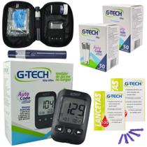 Kit Glicose Medidor 100 Tiras Glicemia Gtech + 200 Lancetas Kit Glicose Medidor 100 Tiras Glicemia Gtech + 200 Lancetas