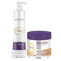 Kit Gliox Profissional Shampoo Pré Redutor 1000 ml + Máscara Ultra Hidratante 550 g Kevon
