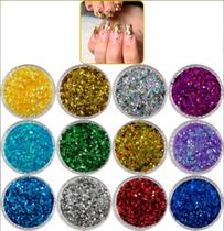 Kit Glitter 12 Peças Maquiagem Pigmentado Make Fino