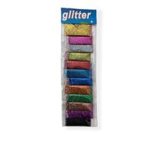 Kit Glitter c/ 12 Unidades Purpurina em Pó Corporal Carnaval Escolar Artesanato Unha